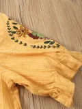 Women Casual Embroidery Tops Tunic Blouse Shirt