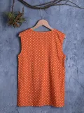 Vintage Sleeveless V Neck Shirts & Tops