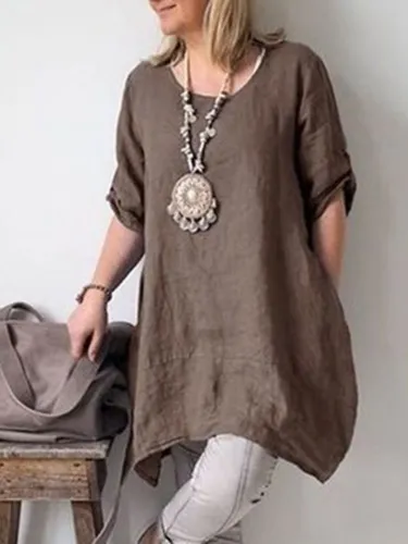 Short Sleeve Crew Neck Causal Tops