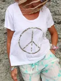 Round Neck Short Sleeve Casual Shirts
