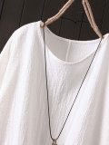 Casual Cotton-Blend Round Neck Shirts & Tops