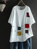 Printed Patchwork Cotton-Blend Shirts & Tops