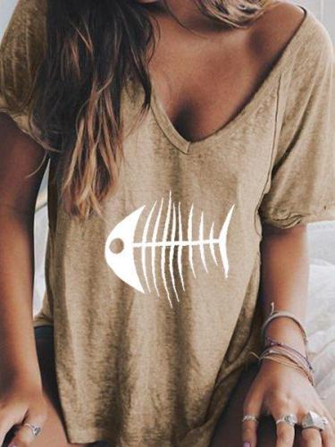 V Neck Printed Shirts & Tops