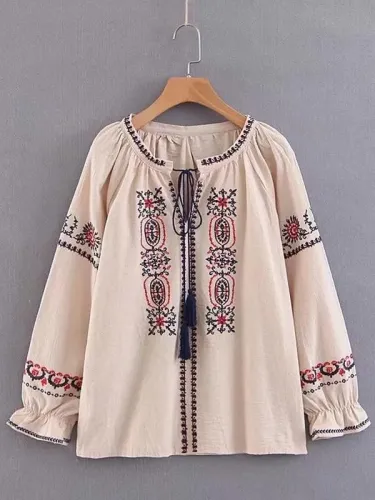 V Neck Long Sleeve Shirts & Tops