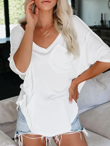 White Casual Long Sleeve Shirts & Tops