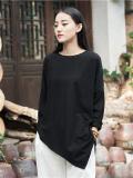 Cotton Casual Crew Neck Blouses