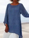 Asymmetrical Hem Long Tunic Shirts