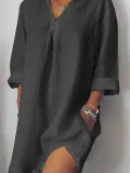 Long Sleeve Linen Casual Tops