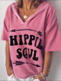 Pink Printed Cotton-Blend Short Sleeve Shirts & Tops