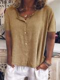 Buttoned Short Sleeve Casual Shirts & Tops