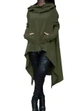 Solid Cotton Casual Long Sleeve Plus Size Hoody