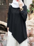 Cotton Casual Crew Neck Blouses