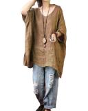 Long Sleeve Linen Casual Casual Tops