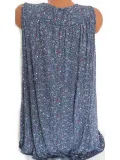 Summer Women Floral V Neck Sleeveless Blouses
