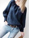 Cotton-Blend Casual Long Sleeve Solid Shirts & Tops