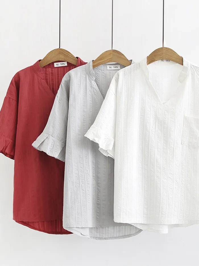 Women Casual Plus Size Tops Tunic Blouse Shirt