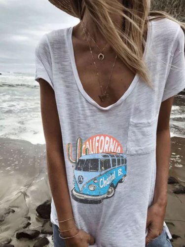 Cotton-Blend Short Sleeve Shirts & Tops