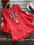 Embroidered Cotton-Blend Shirts & Tops