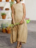 Sleeveless Casual Cotton-Blend Dresses