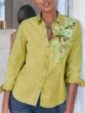 Shirt Collar Long Sleeve Shirts & Tops