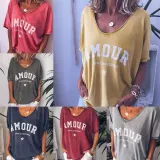 V-Neck Short Sleeve Cotton Shirts