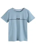 Plus Size Women Short Sleeve Round Neck Geometric Graphic Casual Tops