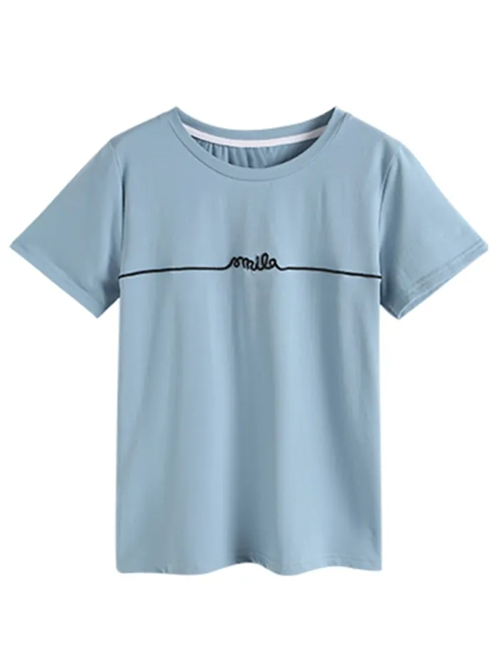 Plus Size Women Short Sleeve Round Neck Geometric Graphic Casual Tops