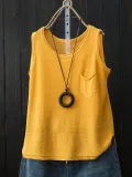 Sleeveless Solid Shirts & Tops