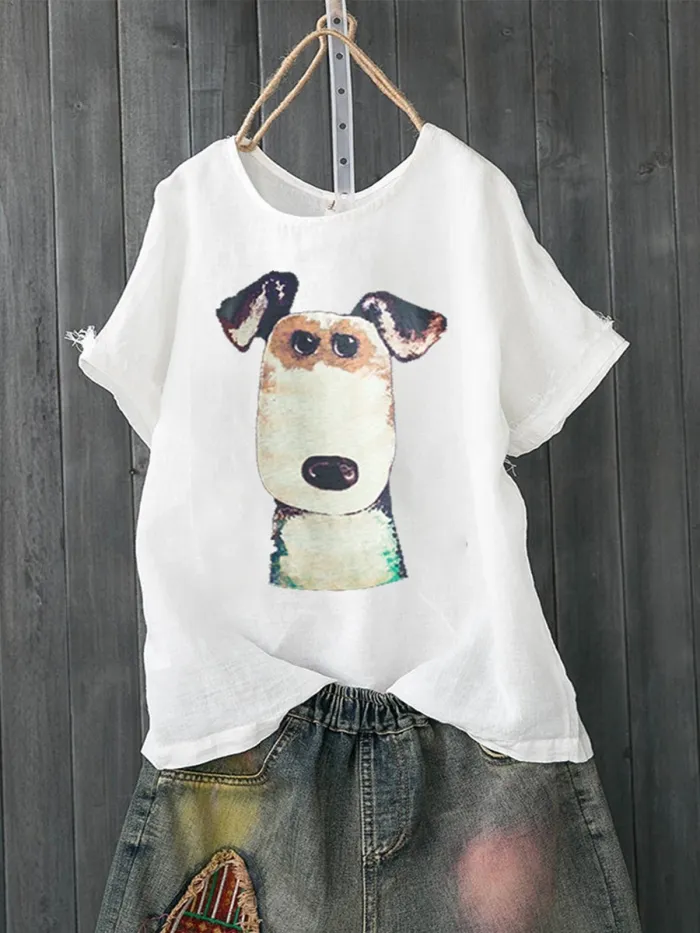 Casual Printed/dyed Short Sleeve Shirts & Tops