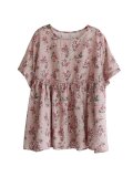 Casual Crew Neck Floral Shirts & Tops