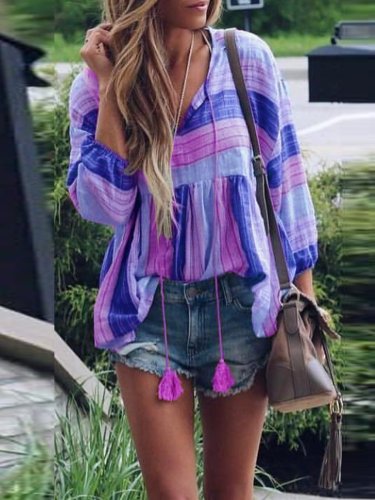 Long Sleeve Patchwork Casual Color-Block Casual Dresses
