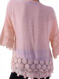 Women Casual Loose Lace Cutout Tops Tunic Blouse Shirt