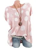 Batwing Polka Dots Cotton T-Shirts