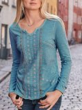 Long Sleeve V Neck Casual Shirts & Tops
