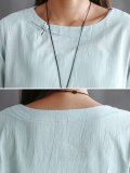 Plus Size Women Half  Sleeve  Round Neck  Solid   Casual  Tops