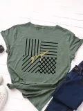 Print Crew Neck Short Sleeve Overhead Casual T-Shirt