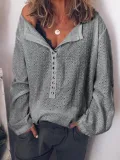 Long Sleeve Casual Shirt Collar Cotton Shirts & Tops