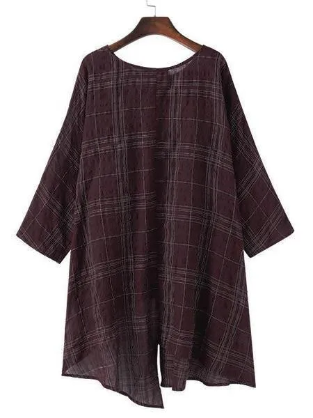 Casual Solid Half Sleeve Crew Neck Blouse