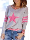 Grey Long Sleeve Printed Shirts & Tops