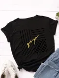 Print Crew Neck Short Sleeve Overhead Casual T-Shirt