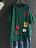 Printed Patchwork Cotton-Blend Shirts & Tops