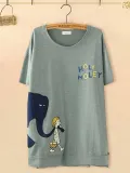 Casual Short Sleeve Round Neck Plus Size Tops