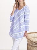 Women Blouses Striped Asymmetrical Paneled Casual Tops