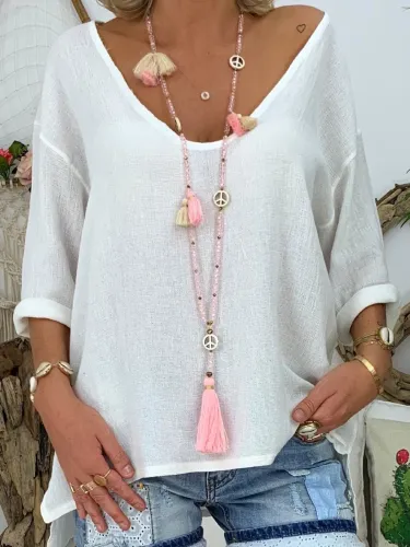 V Neck Casual Shirts & Tops