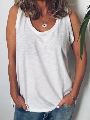 Summer Crew Neck Casual Tanks