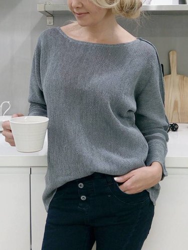 Long Sleeve Solid Casual Shirts & Tops