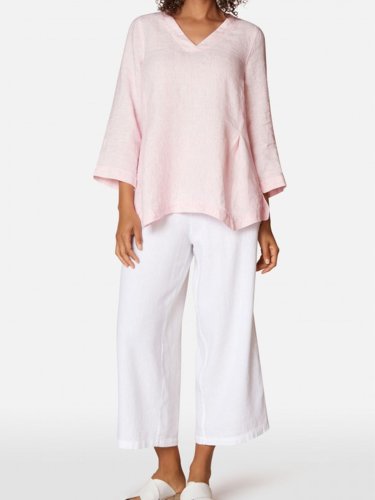 Linen Loose half-Sleeved Top