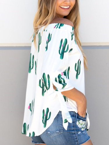 White Short Sleeve Cotton Shirts & Tops