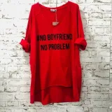 Cotton V Neck Letter Casual Shirts & Tops