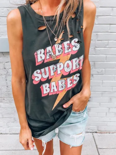 Women Casual Printed Tops Tunic Tanks Vest